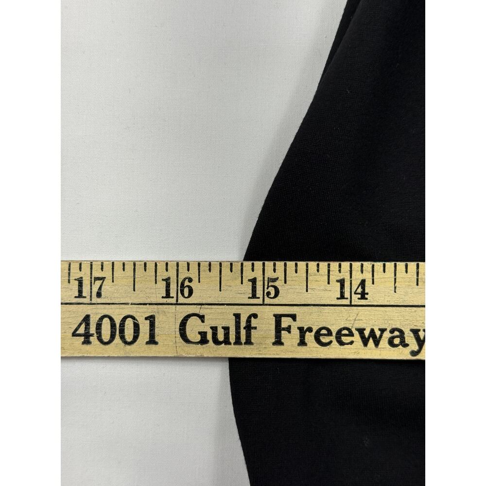 STAUD Berry Dress sleek black maxi white trim neckline long sleeves Sz XS - Picture 13 of 14